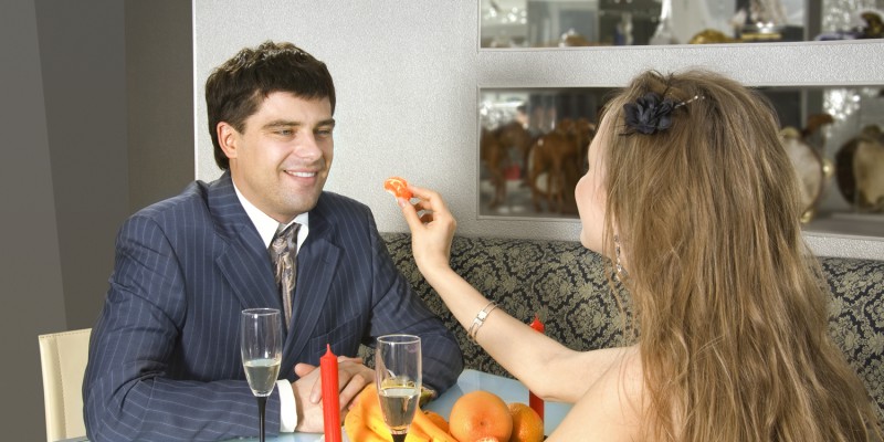a pair of lovers at restaurant